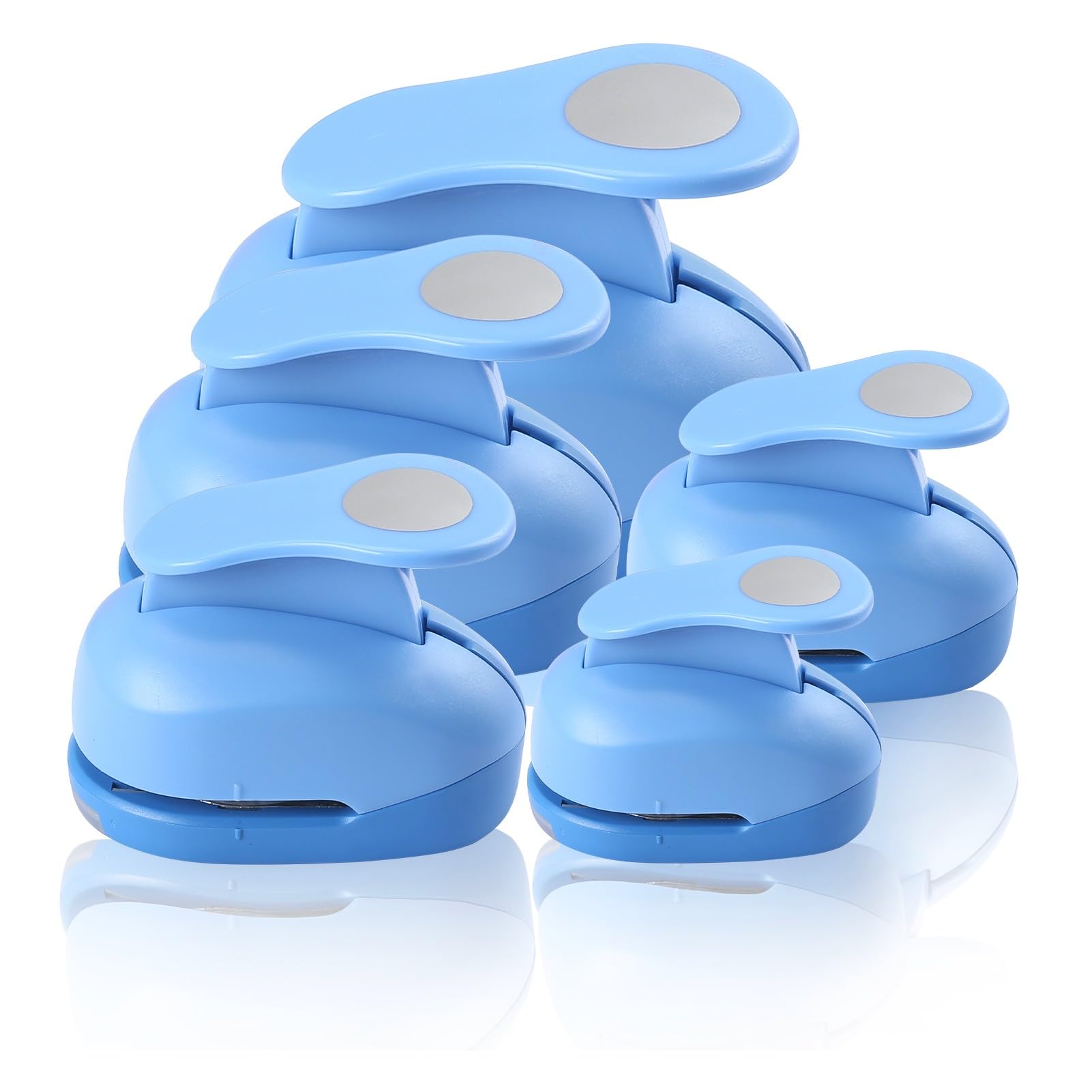Set di perforatrici circolari da 3/8", 5/8", 1", 3,8", 5,1 cm, 5,1 cm, 5 diverse dimensioni per progetti artigianali, forniture per ufficio, creazione di biglietti, album fai da te, foto