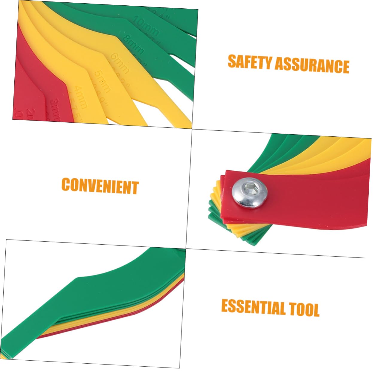 Vaguelly Jauge D'épaisseur Outil de Mesure Facile à Utiliser en Plastique pour Plaquettes de Frein Voiture Kit 4 Pièces Compatible Large pour Diagnostics Automobiles