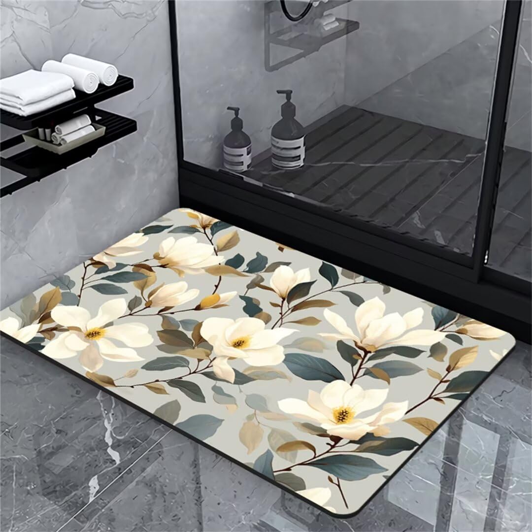 Badezimmerteppich Badematte rutschfest Badematte Badteppich Badvorleger 100x150cm Badematten Badteppiche Duschmatte rutschfest, Duschvorleger Badezimmermatte rutschfest Stein Badematte Square
