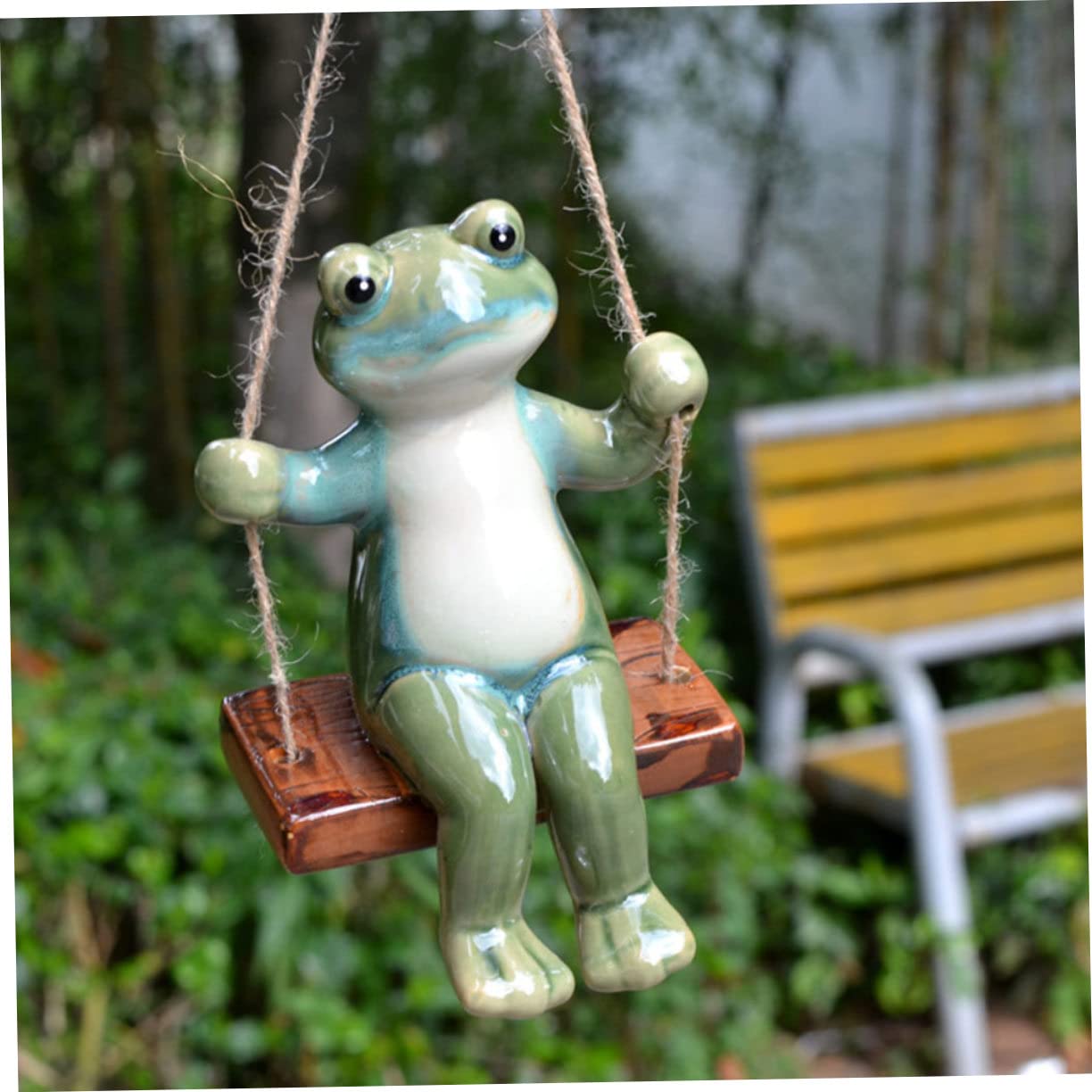 Amazon.co.jp: MERRYHAPY 1ピーシー田園 の蛙置物 揺れるデザインの製