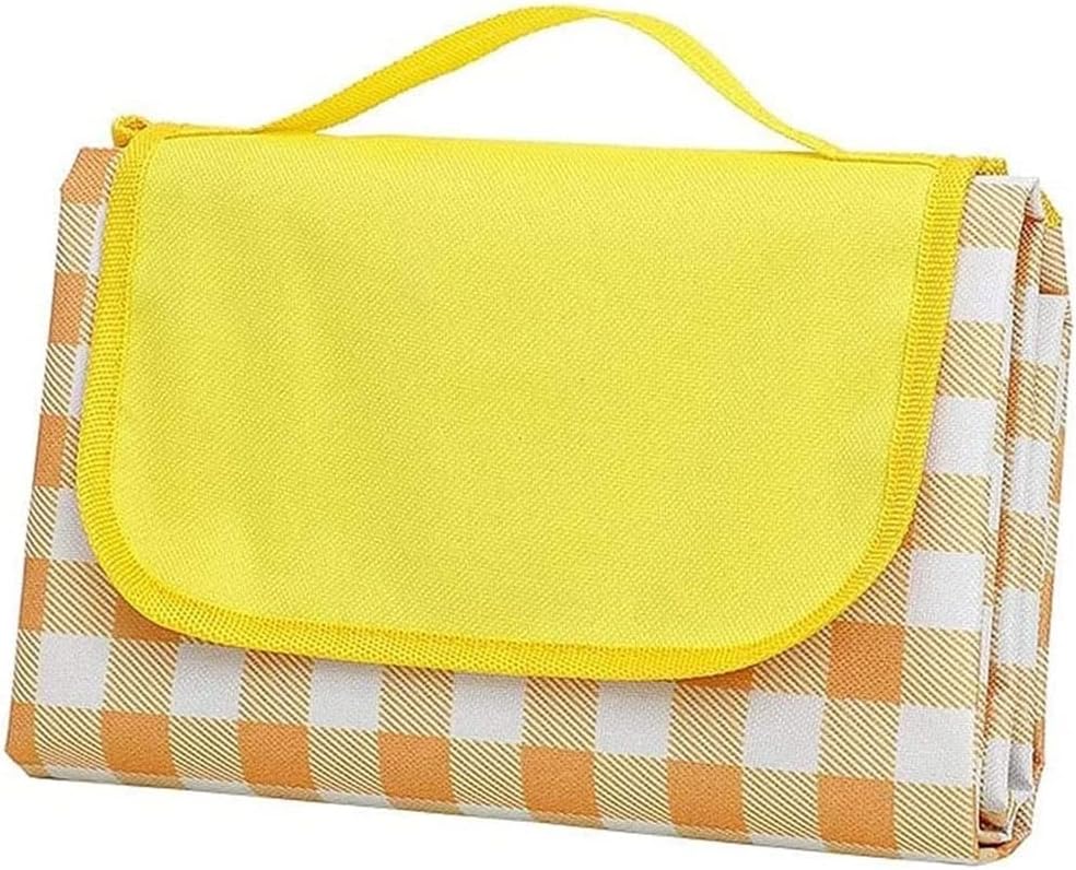 Picnic Blanket, Beach Mat, Camping Mat, Picnic Blanket for Indoor and Outdoor, Machine Washable, Foldable, Waterproof, Suitable for Beach, Travel, Camping, Hiking, Park Grass, Yellow