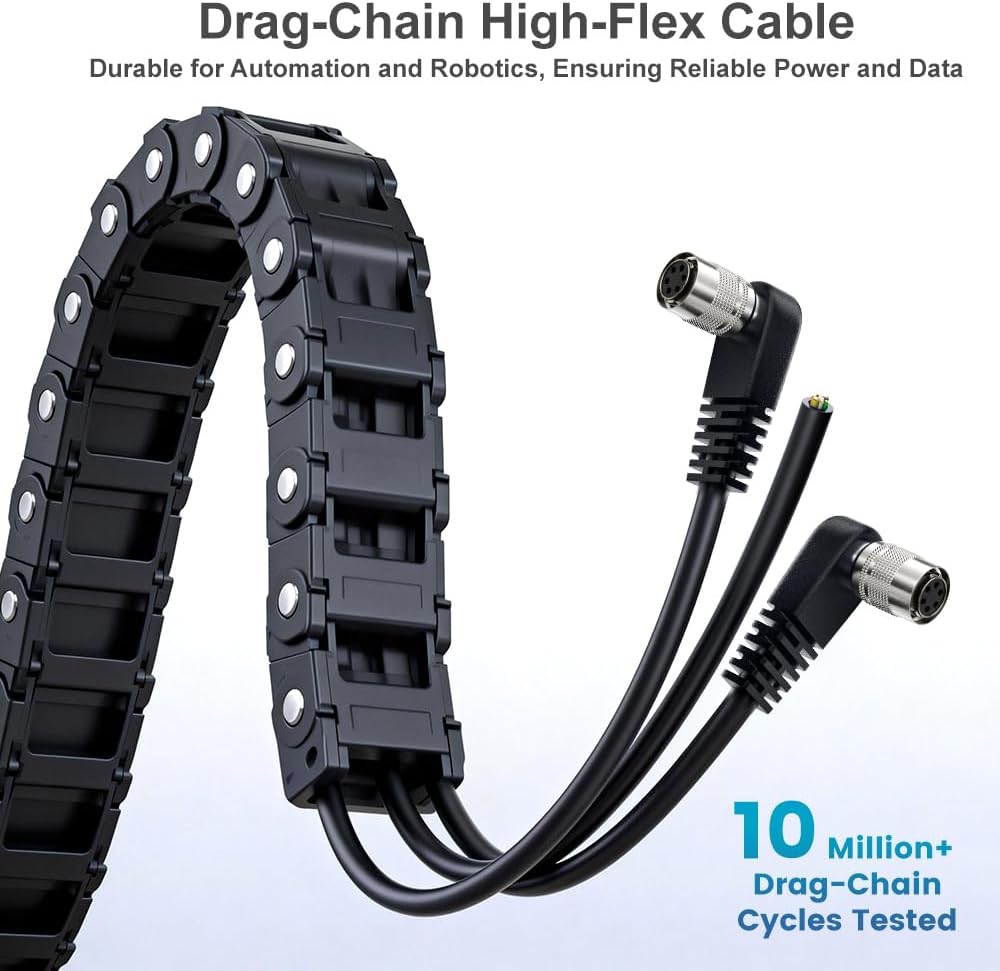 Alvin's Cables HR10A-7P-6S Hirose 6 Pin Female to Open End Power I/O Cable for Sony CCD, Basler, Keyence, Cognex, Baumer, Hikvision Industrial Camera, High Flex Shielded A-Type 9.84ft/3m