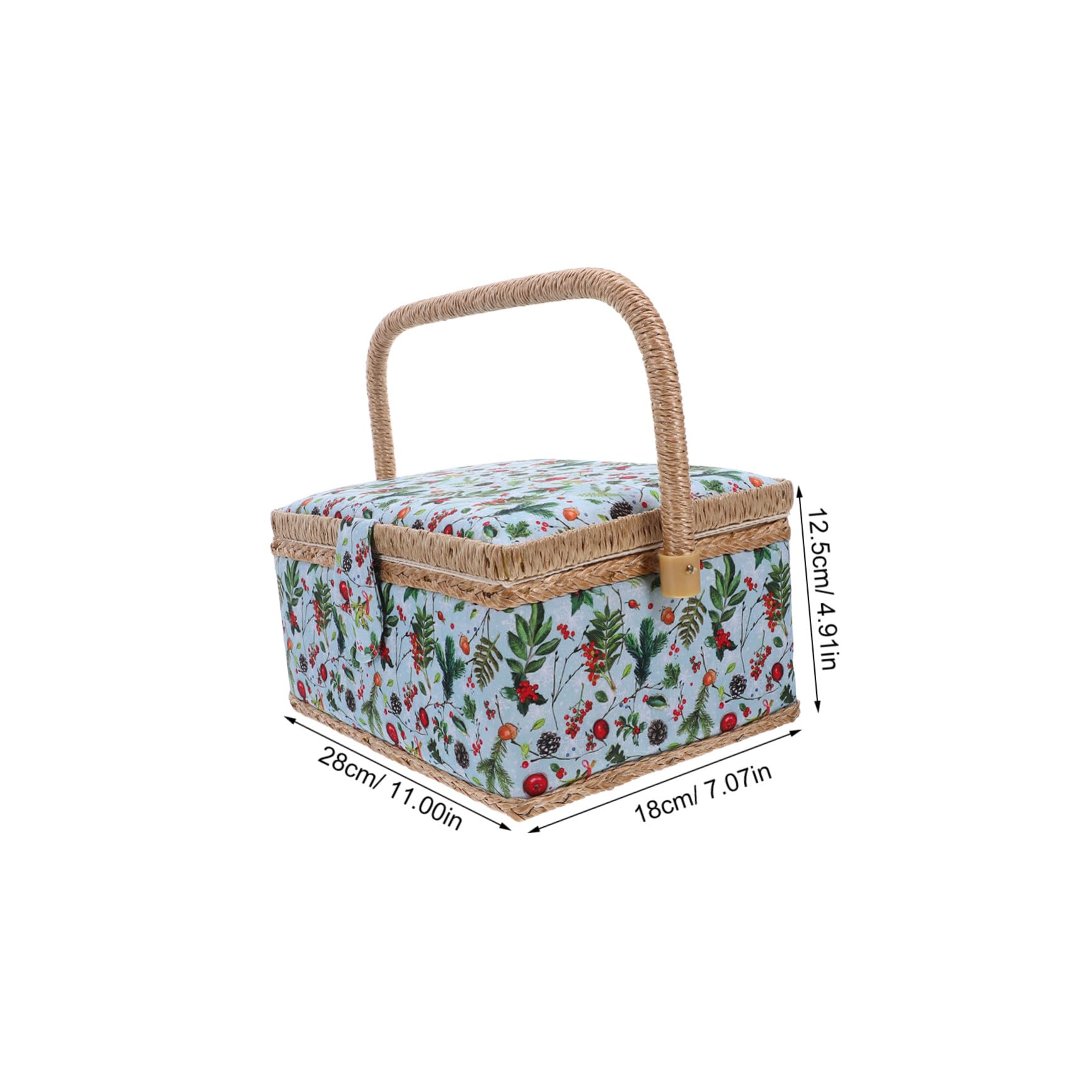 HOMSFOU Cestino da Cucito Organizer in Tessuto Cestino Organizer per Accessori da Cucito Grande capacità Maniglia Design Portatile per Uso Domestico Viaggio Organizzazione Efficiente