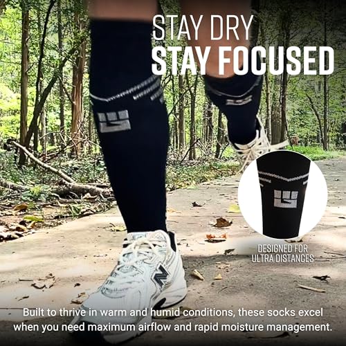 Image of MudGear Graduated Compression Socks, Durable, Sweat-Resistant OCR Performance Socks with Cushioned Footbed, Made in USA