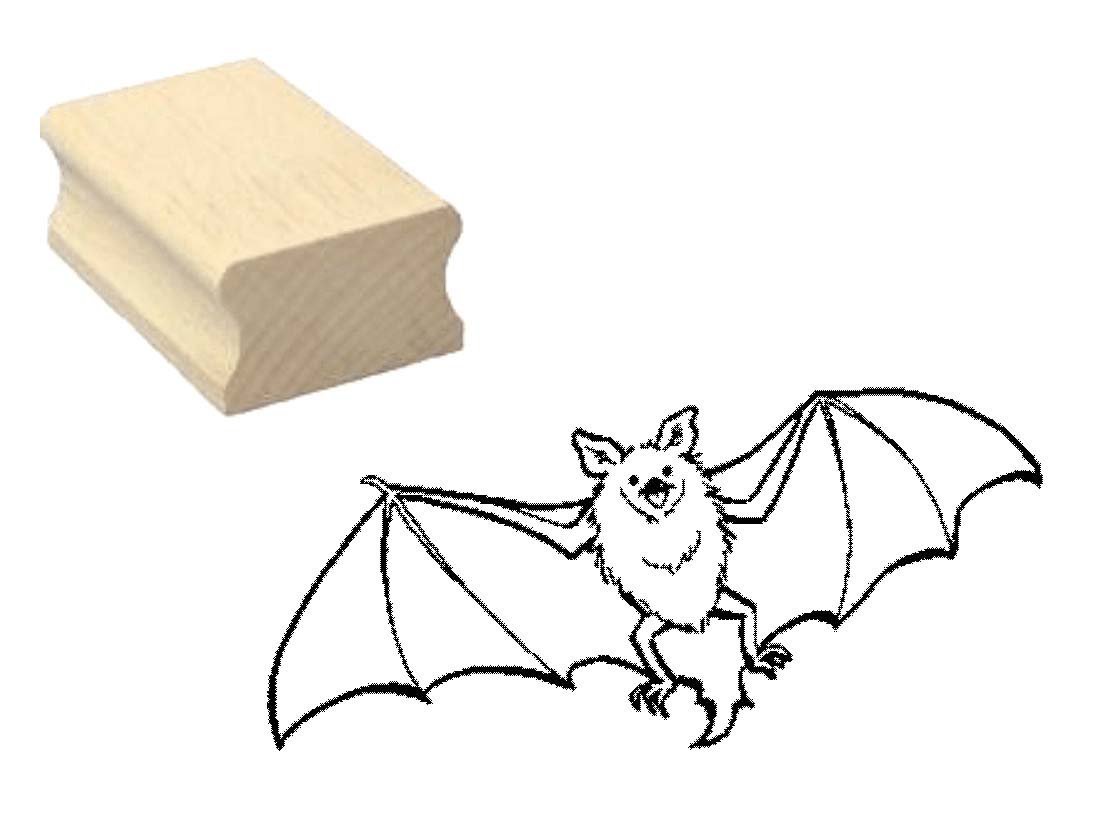 Dekolando Natural Wooden Stamp Rubber Stamps 'Bat' Scrapbooking Embossing Craft Wild Animal Zoo Animal Zoo Gothic