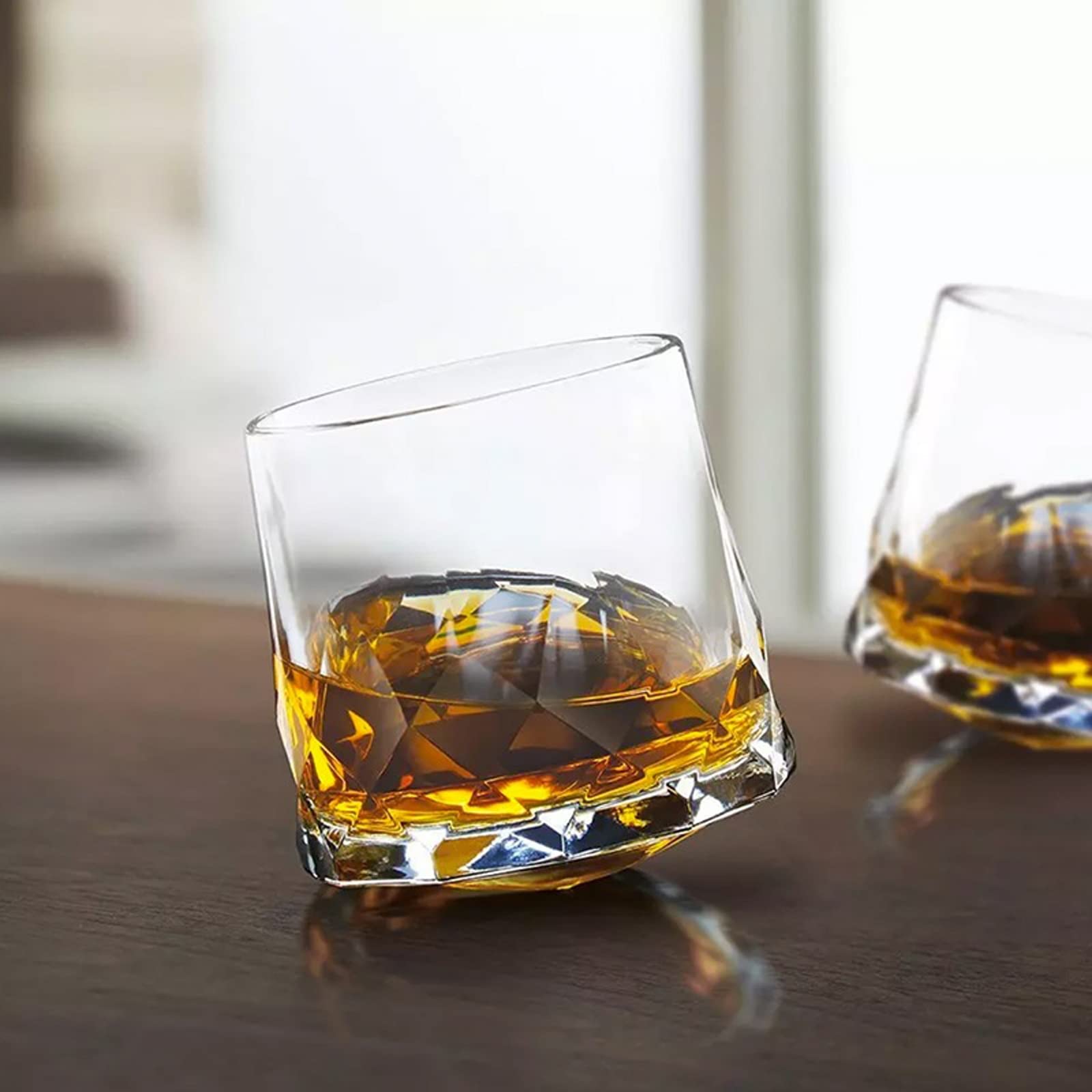 Generic Szklanka Do Wina 4-Szt Zestaw Kieliszków Whisky, Beczka Whisky, Whiszkocka, Bourbon, Koktajle Domowe Szklanki Do Wody Zestaw Naczyń Barnaczyń Szklanych/Czarny/270Ml