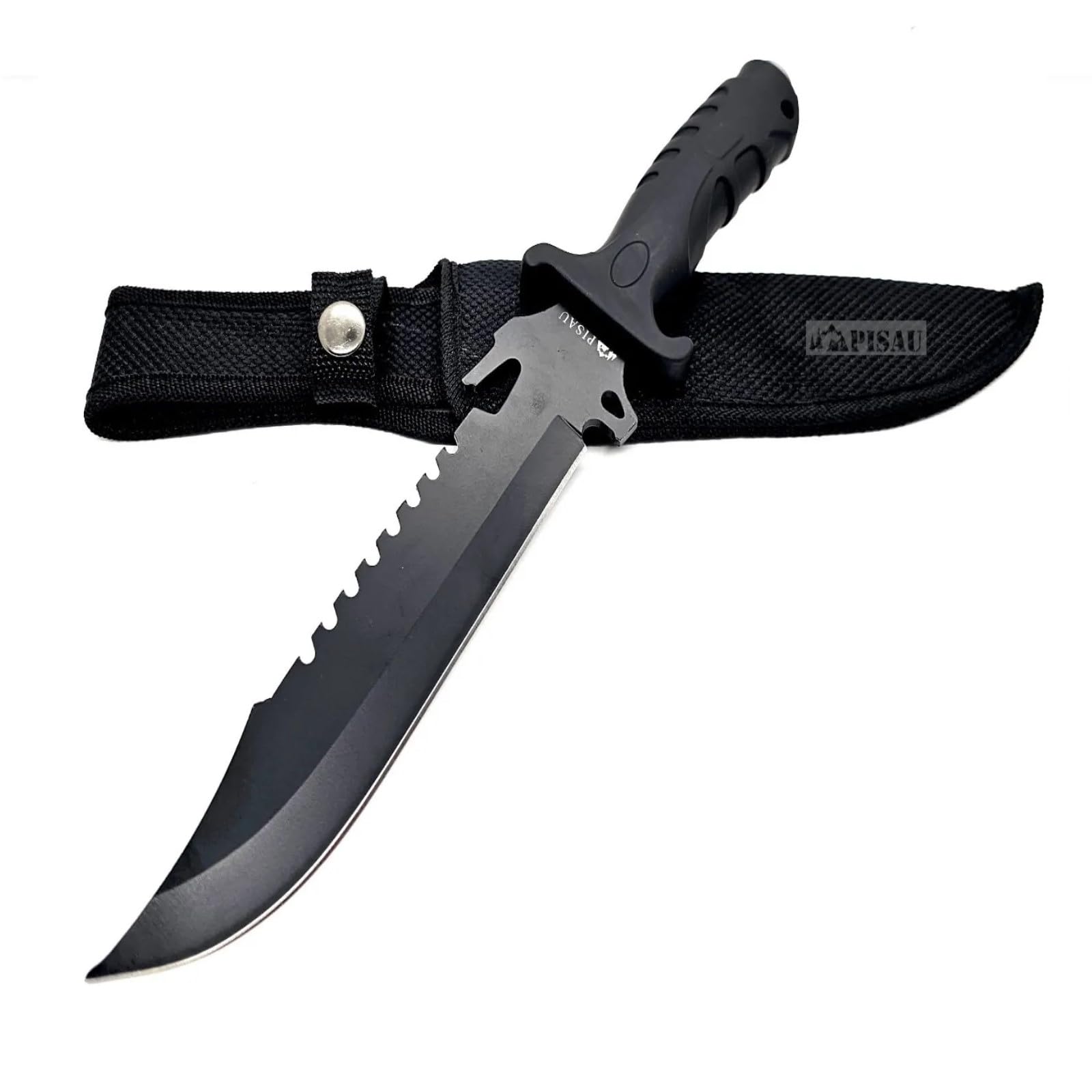 Fixed Blade PISAU Knife with Sheath Survival for Camping - All-in-one Survival Knife
