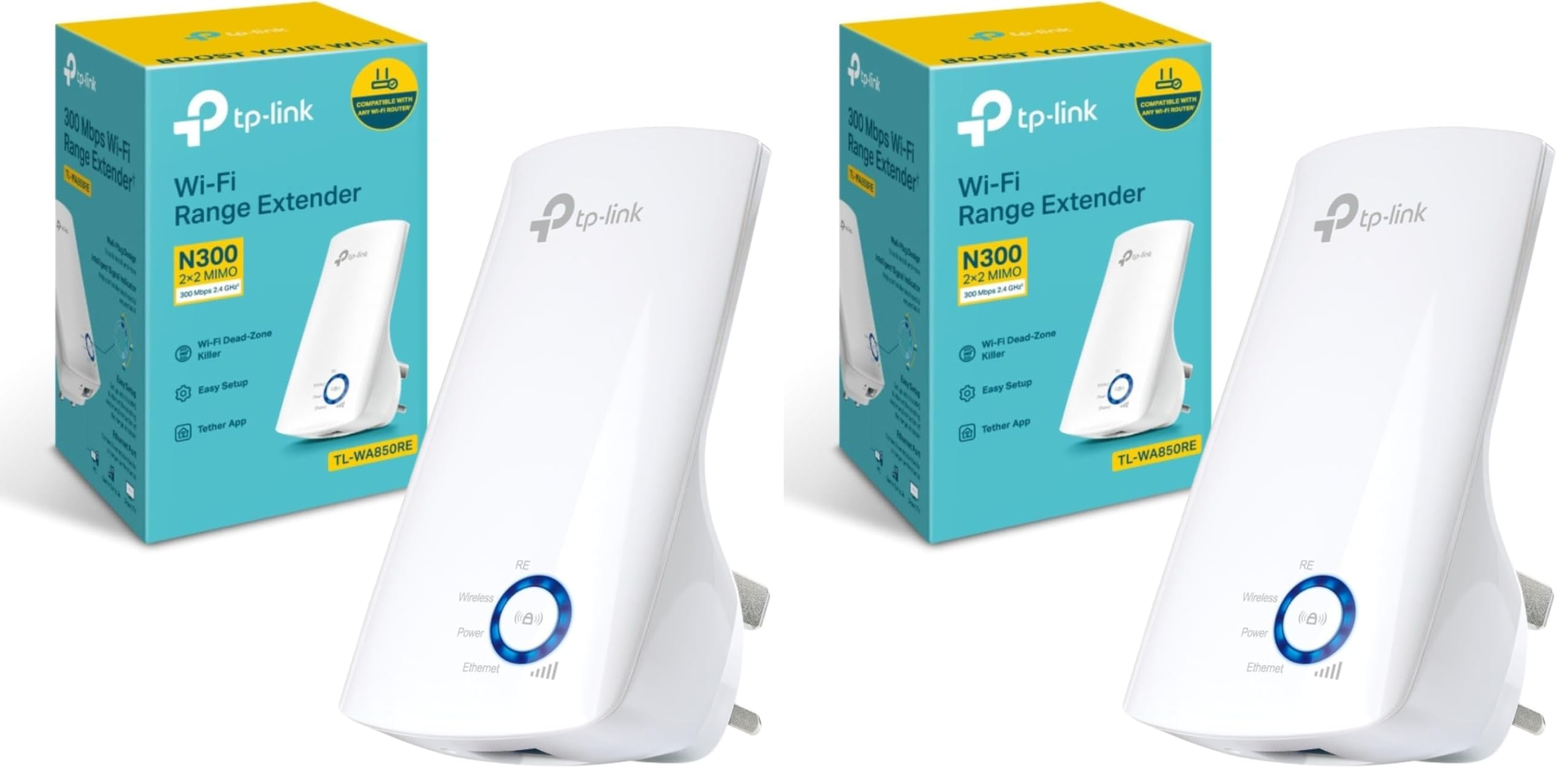 TP-LINK Répéteur de portee WiFi 11N 300MBPS TL-WA850RE (Lot de 2)