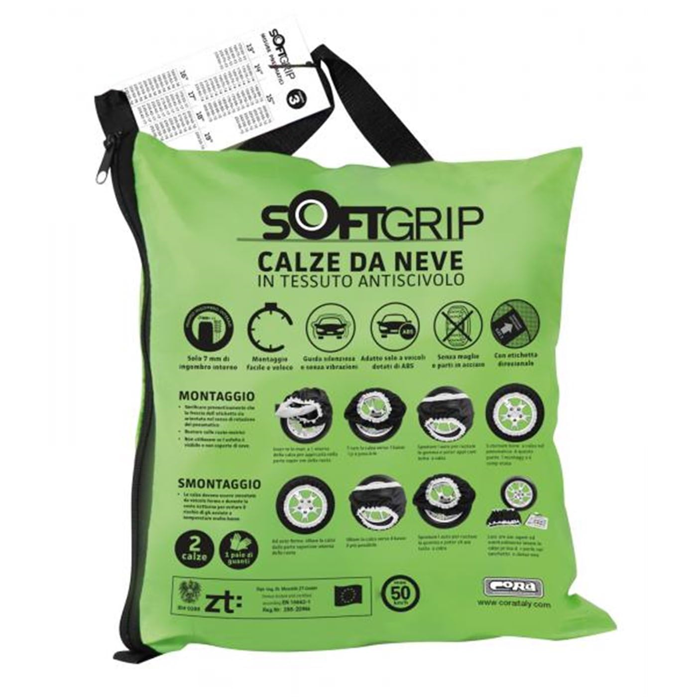 CORA SOFTGRIP - GRUPPO 3 CALZE DA NEVE IN TESSUTO ANTISCIVOLO