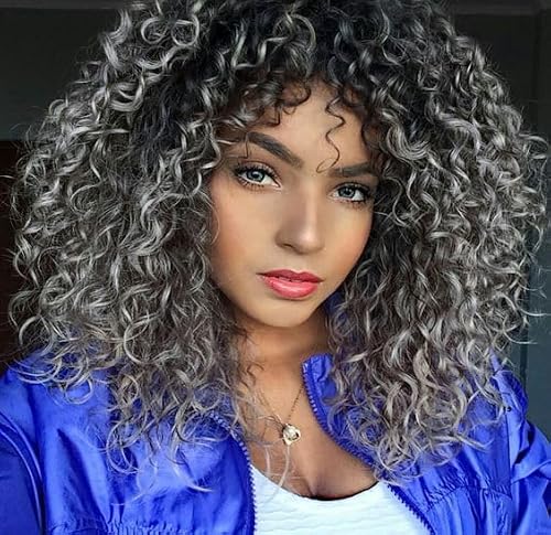 Gogo Curl Crochet Hair 10 Inch Short Curly Crochet Hair for Black Women Beach Curl Water Wave Curly Crochet Braids Hair, Deep Wave Synthetic Braiding Hair Extensions (10 inch 7 Packs 1B/Grey)