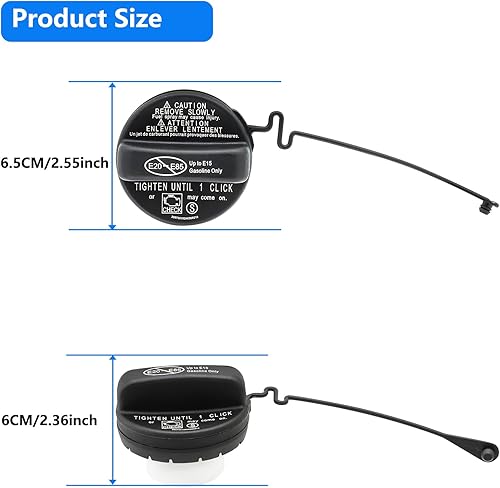 Miniatura 4 de Tapa de combustible para 77300-07030 compatible con Toyota Tundra Camry Rav4 Corolla Tacoma Venza Sienna Highlander Avalon Sequoia, Lexus CT200h
