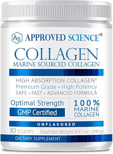 Approved Science Colágeno en polvo - Piel y cabello - 30 cucharadas - Suministro para un mes