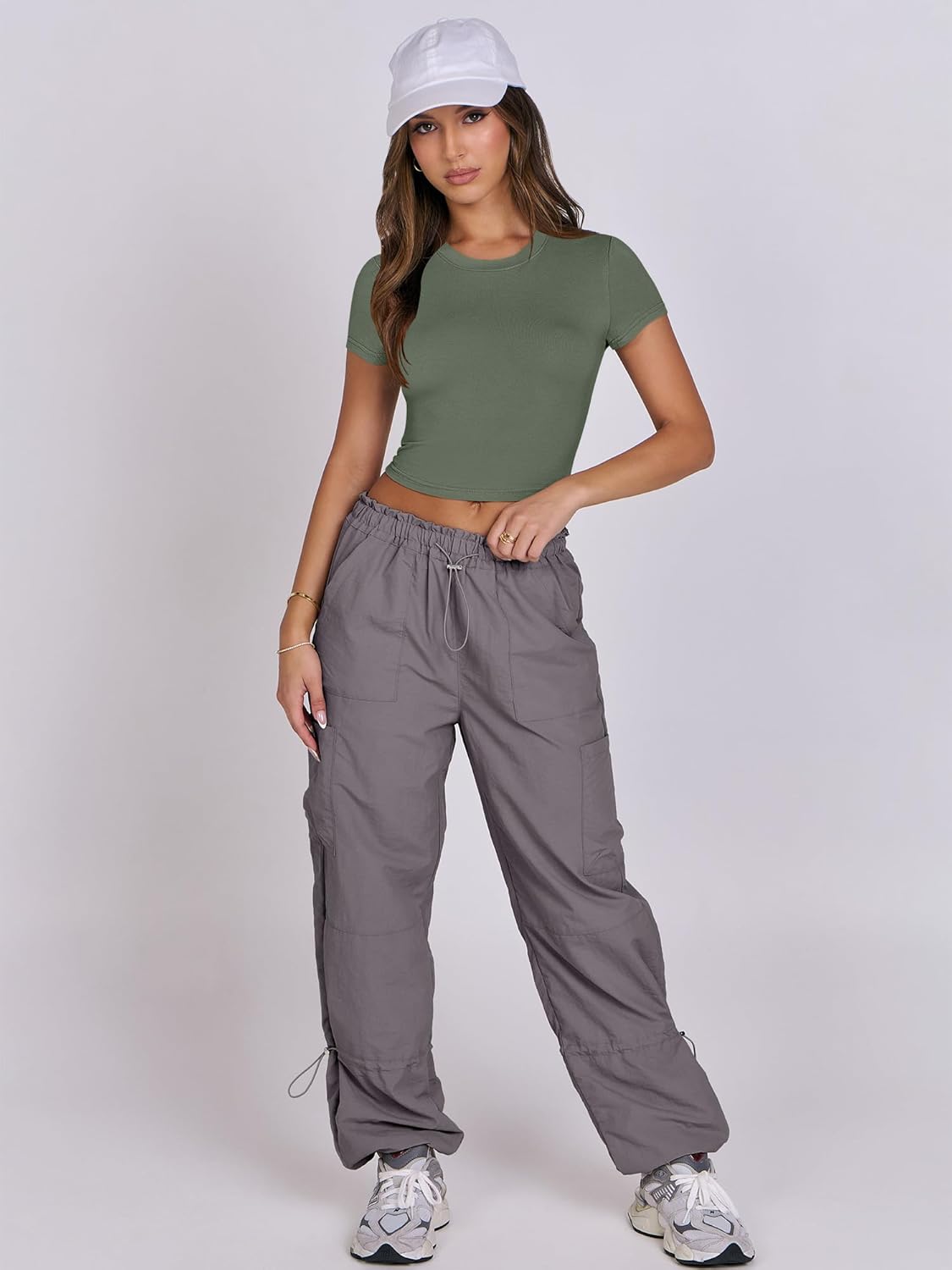 ANRABESS Womens Basic Tee Summer Outfits Crewneck Short Sleeve Crop Tops Slim Fitted T Shirts Y2k 2026 Trendy Clothing - Image 5