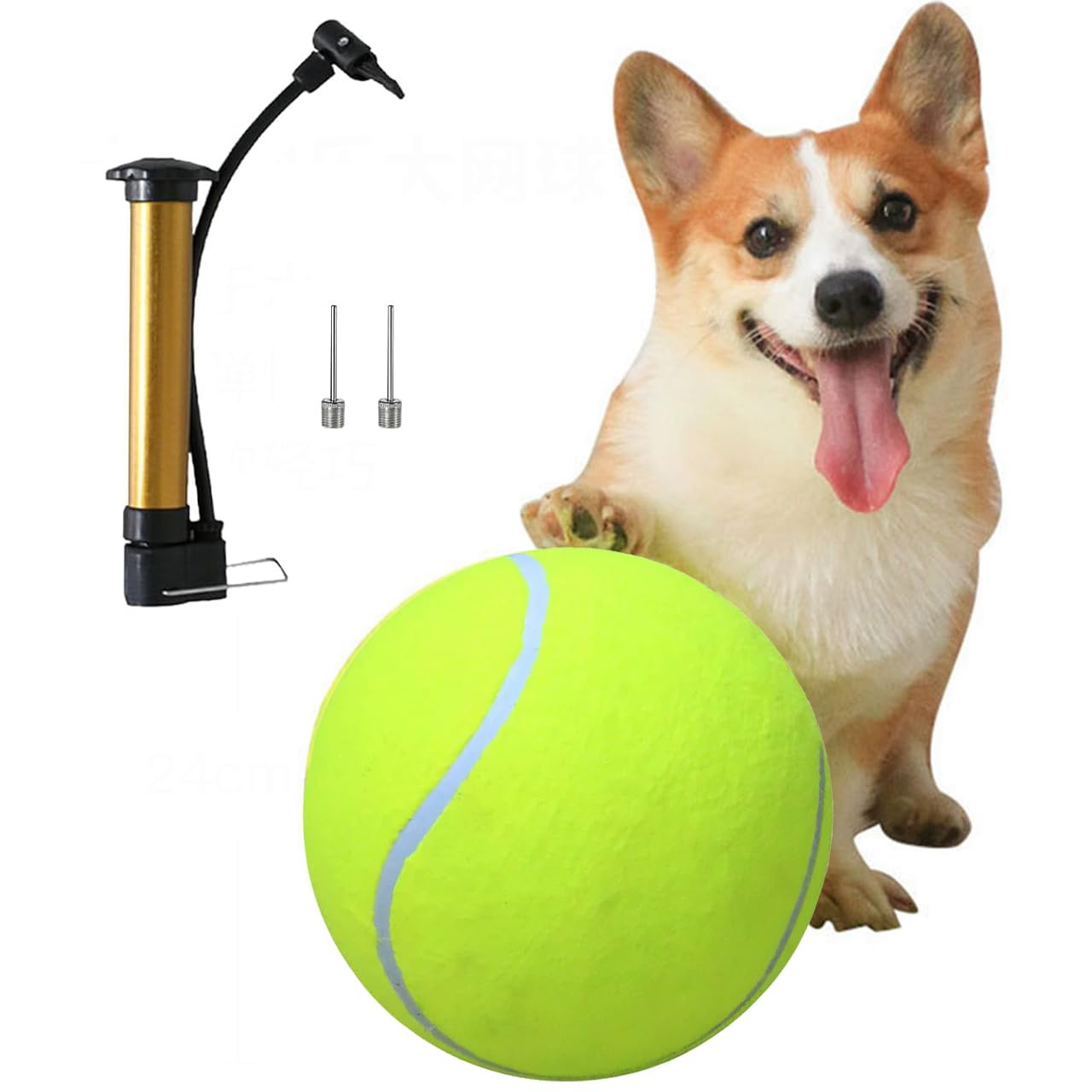Didabotak Big Tennis Ball for Dogs - 9.5" Inflatable Giant Tennis Balls Large Pet Toys Ball Outdoor Sports for Dog, Outdoor Play Toy for Small, Medium, Large Dogs Pet Birthday Gift