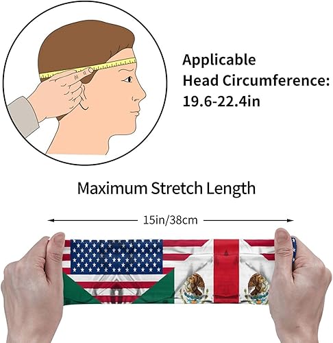 Miniatura 5 de Diademas de correr con la bandera de México para hombres y mujeres, bandas deportivas mexicanas para baloncesto, yoga, entrenamiento, banda elástica
