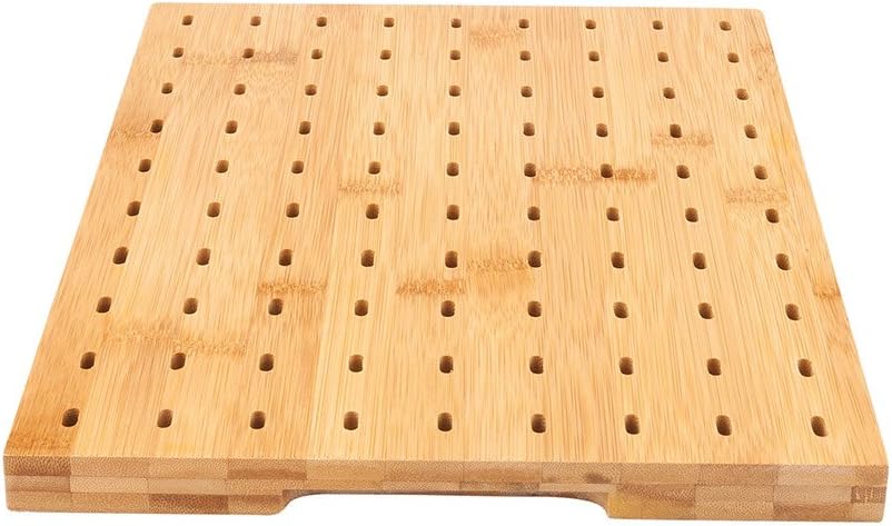 Restaurantware 14" x 10" Rectangular Bamboo Paddle Food Skewer Holder: Perfect for Cocktail Parties and Catering Events - Biodegradable Paddle Pick Stand and Food Display - 90 Holes - 1-CT