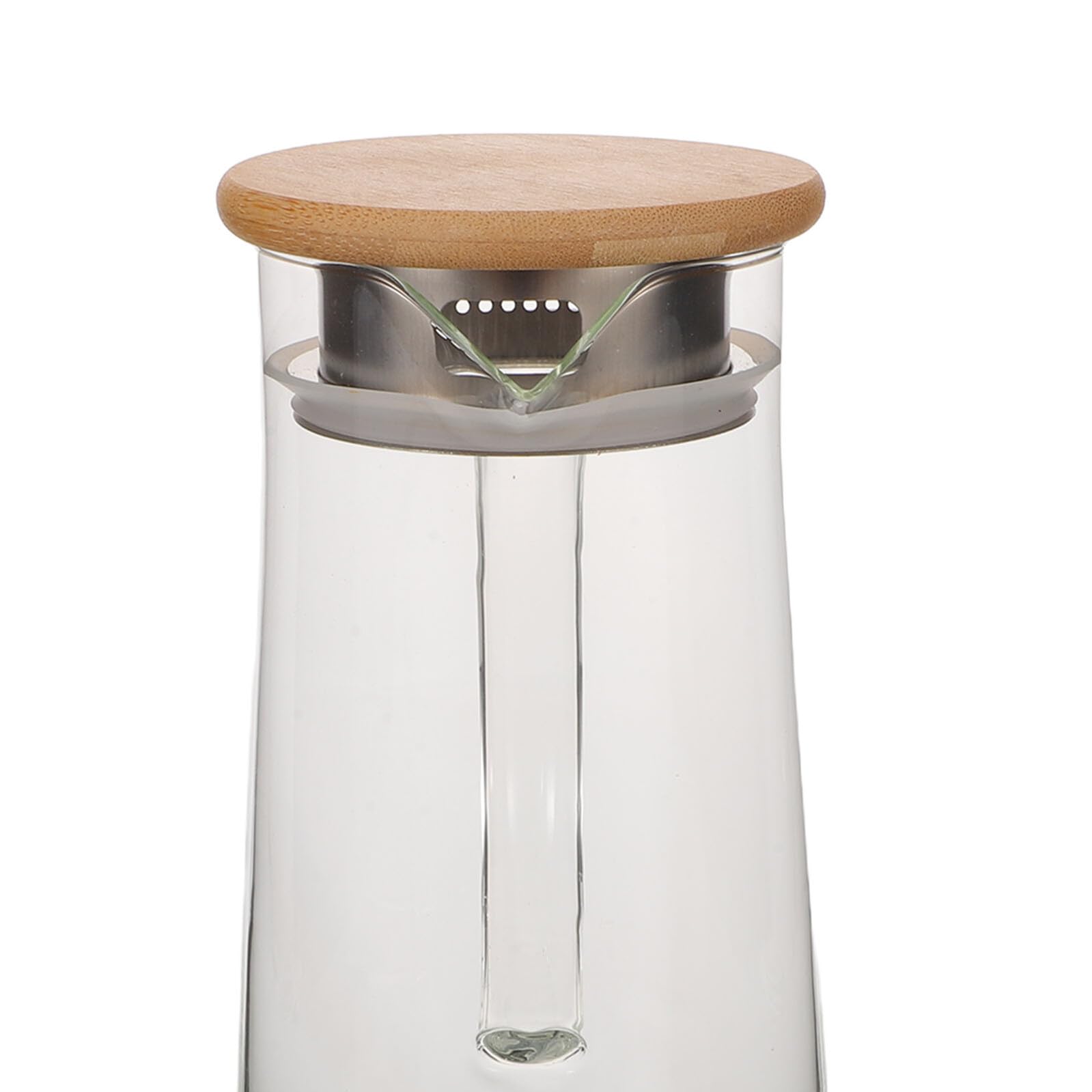 Jarra de Vidrio Borosilicato con Tapa y Antigoteo Gran Capacidad para Bebidas Frías y Calientes Diseño Delgado para Nevera y Uso Mesita de Noche