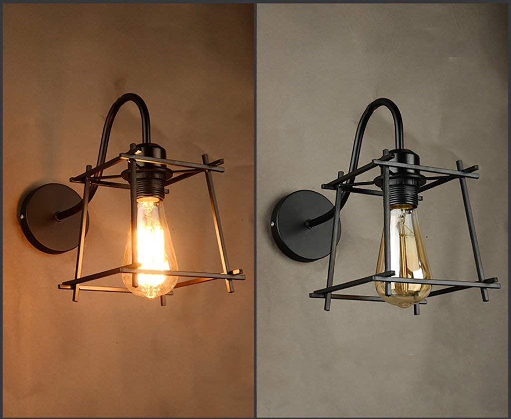 Lámpara de pared industrial de hierro forjado con acabado premium para salón 6