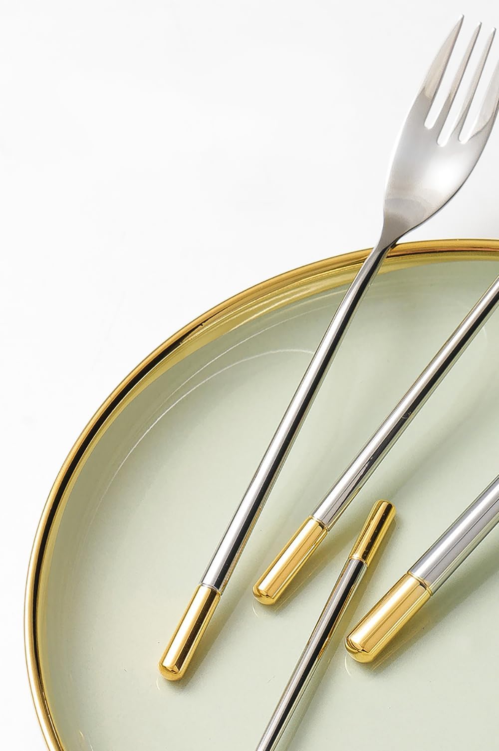 Besteckset, Silbernes Geschirrset, Besteckset aus Edelstahl, Küchenutensiliensets, Messer, Löffel, Gabeln, Set für den Spiegel im Restaurant zu Hause (Gold 64) (Gold 48)