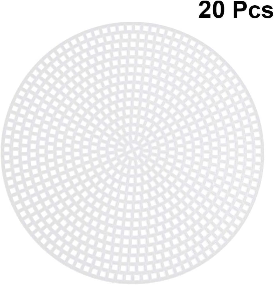 Yarn Crochet Plastic Canvas Shape DIY Plastic Stitching Canvas Round Clear White 11.5cm for Embroidery Form Cross Mesh Sheets Round Mesh 20pcs Embroidery Hoop Kits