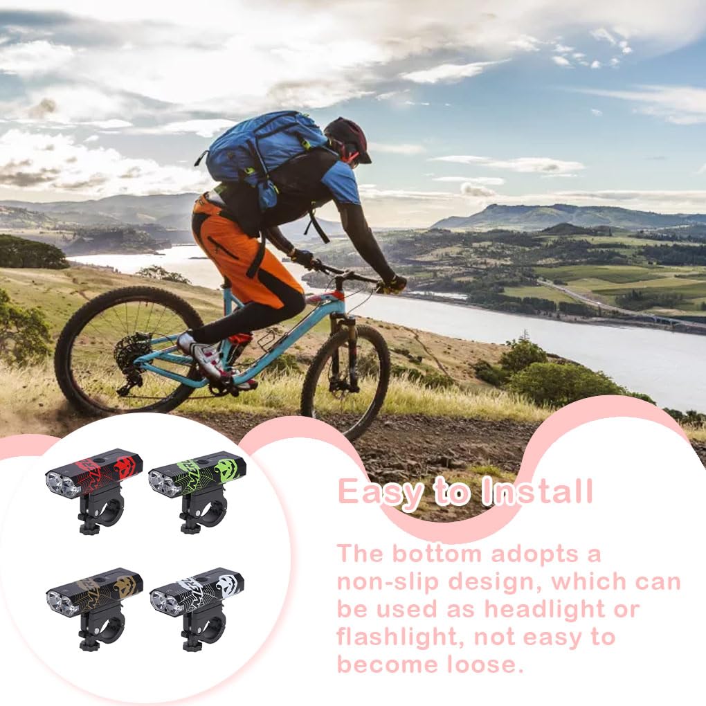 Przednie światło rowerowe mini USB rower zasilany baterią reflektor o wysokiej widoczności 600 lm lampa nocna akcesoria do jazdy czarno-czerwone