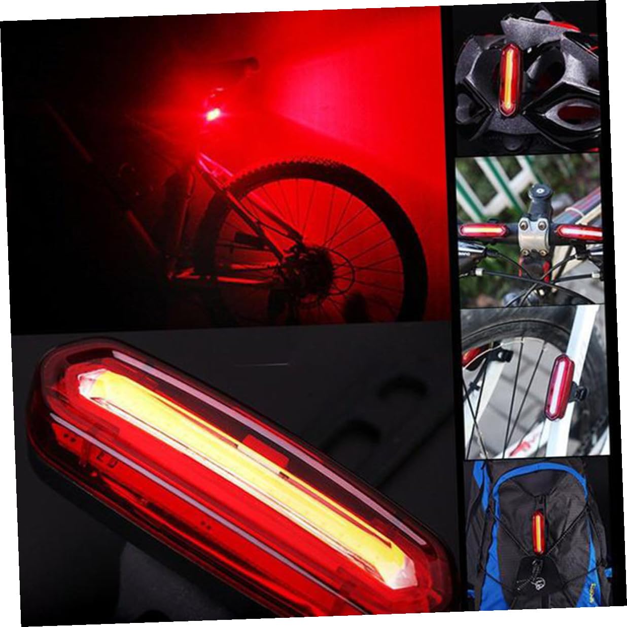 Totority Juego de Luces para Bicicleta Delantera y Trasera LED Recargable USB, Super Brillante 400lm, Plástico Resistente, Adecuado para Ciclismo Nocturno Diferentes Condiciones Climáticas
