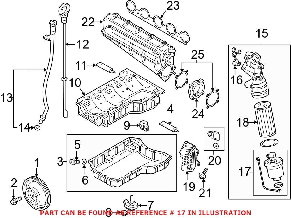 Genuine OEM Engine Oil Filter Housing for Audi 07K115408