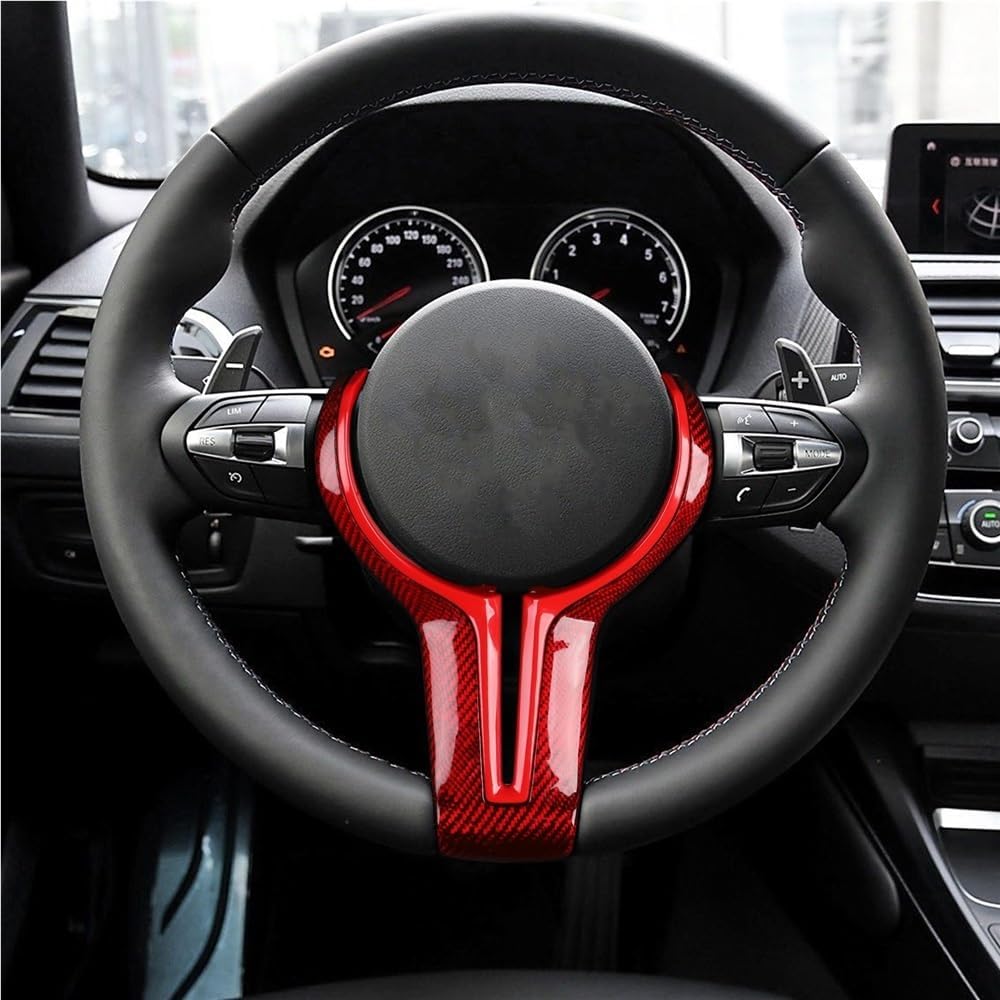 Carbon Fiber Steering Wheel Din Replacement Complete Red Carbon Fiber/Red For BMW M Series F87 F80 F82 F10 F06 F12 F13 F15 F16 2011-2018 Car Accessories(Red carbon fiber)