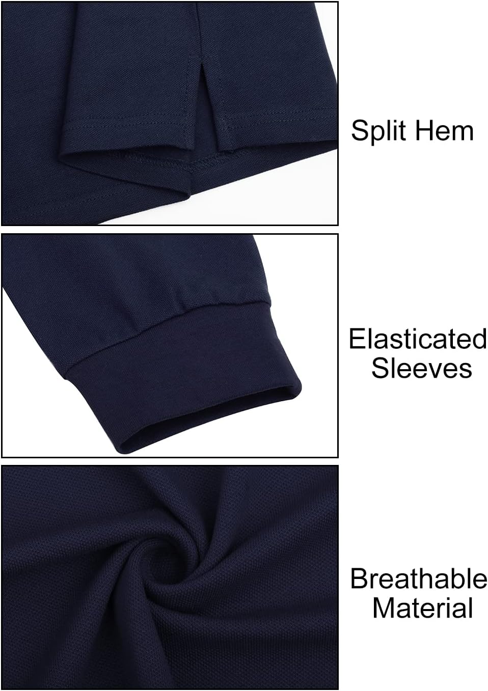 Mens Polo Shirts Long Sleeve Casual Plaid Collar Golf Shirt for Men Slim Fit Cotton Polo T Shirts Top - Image 6