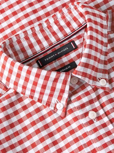 Image of Tommy Hilfiger Men's Long Sleeve Oxford Shirts in Regular Fit, Men's Button Down Shirts, Also Available in Big and Tall
