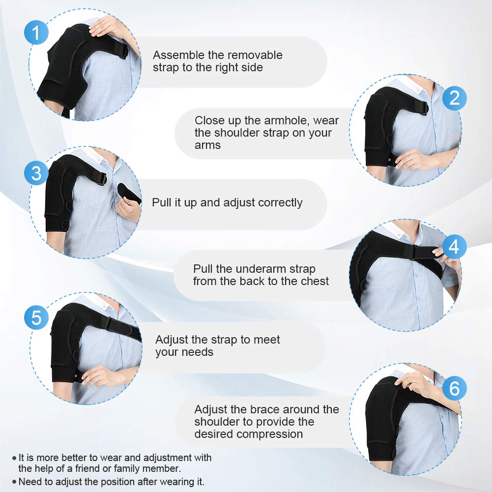 50% оƒƒ Dіѕсоunt Shoulder Brace Supprot for Compression Sleeve with Pressure Pad, Protect and Pain Relief for Shoulder Joint Dislocated Bursitis Torn Rotator Cuff Ac joint Sprain Tendinitis Labrum Tear S/M