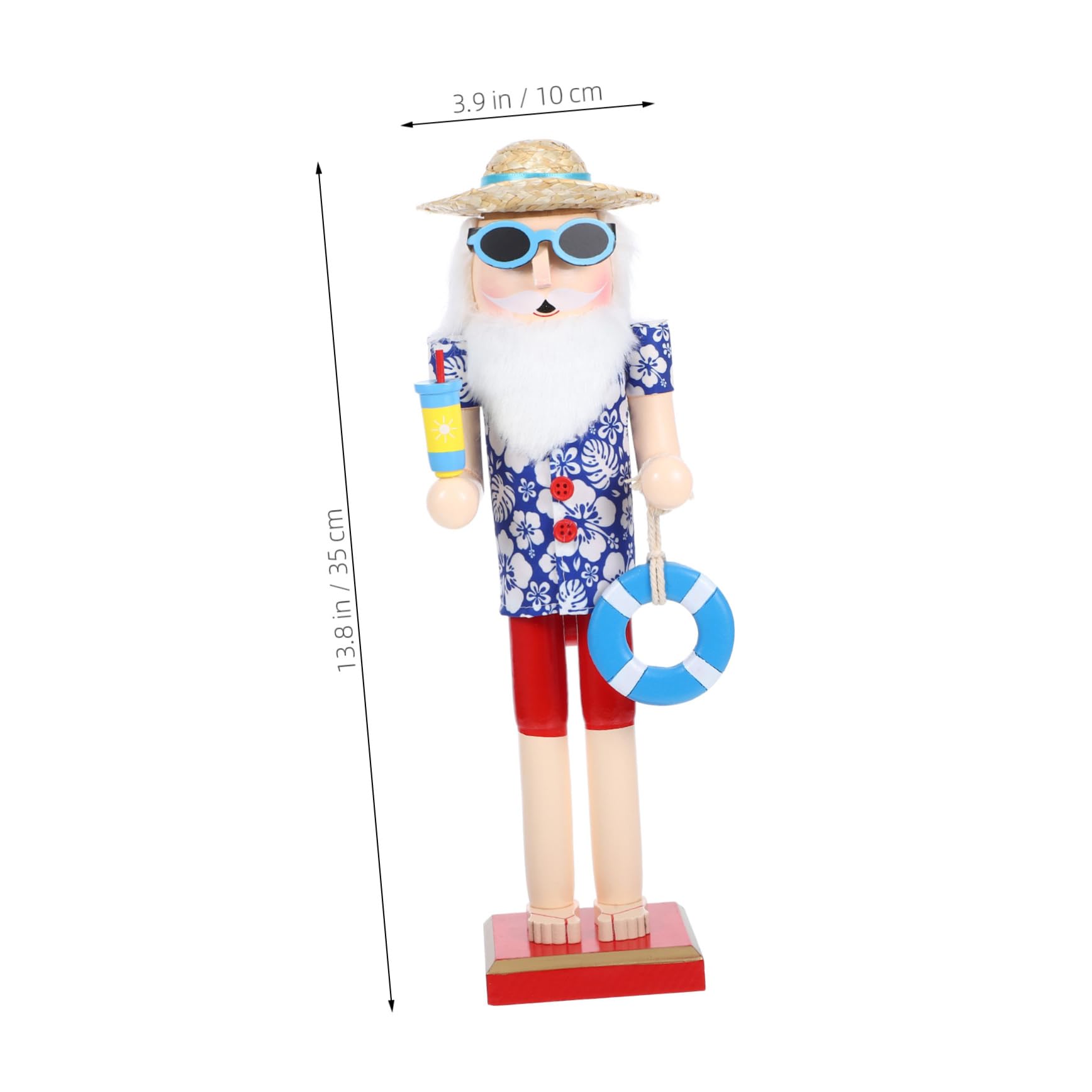 Zerodeko Schiaccianoci in Legno Stile Hawaiano Statua di Schiaccianoci Decorazione Natalizia Ornamento da Tavolo per Feste di Natale