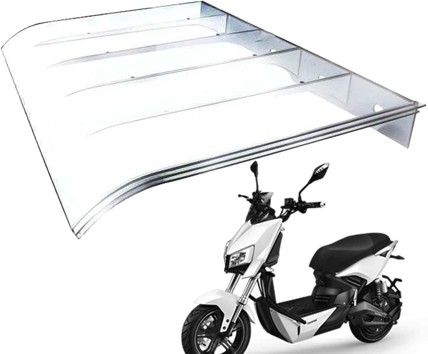 Pensilina In Policarbonato E Alluminio - Tettoia Per Porta E Finestre 80x158cm, Impermeabile E Anti-UV - Foto 4