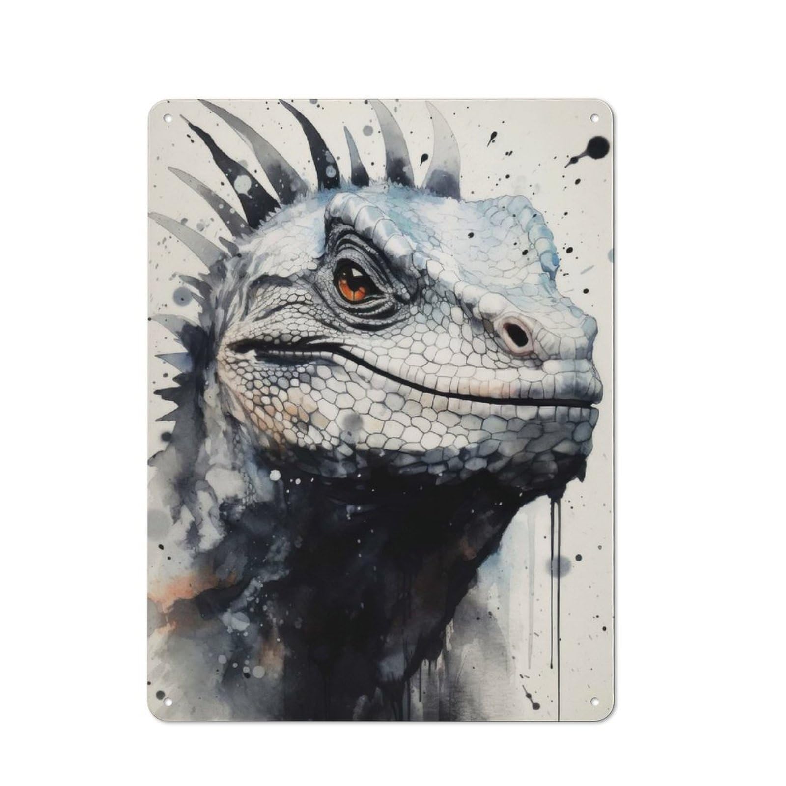 Junmoney Lizard Desert Elegance Retro Metal Sign 40X30cm Featuring For Hallway Wall, For Kitchen, Dining Room And Home Bar Wall Decor