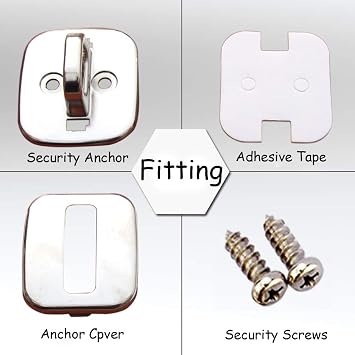 Security Anchor Base Plate for Keyed or Combination Cable Locks,Desk Mount Anchor Accessory for Cable Locks