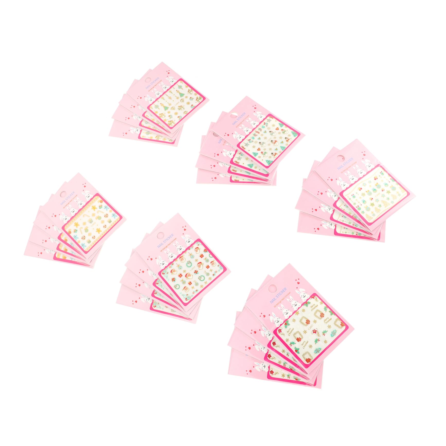 Healeved 2 Set di Adesivi Autoadesivi per Nail Art Natalizia - Fiocco di Neve Pupazzo di Neve Babbo Natale Perfetti per Decorazioni per Manicure Fogli * 2