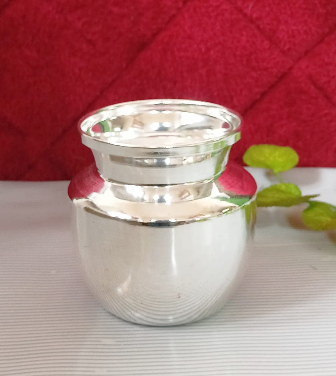 Luckypot German Silver Plain Sombhu for Pooja 4" - 165 Grams