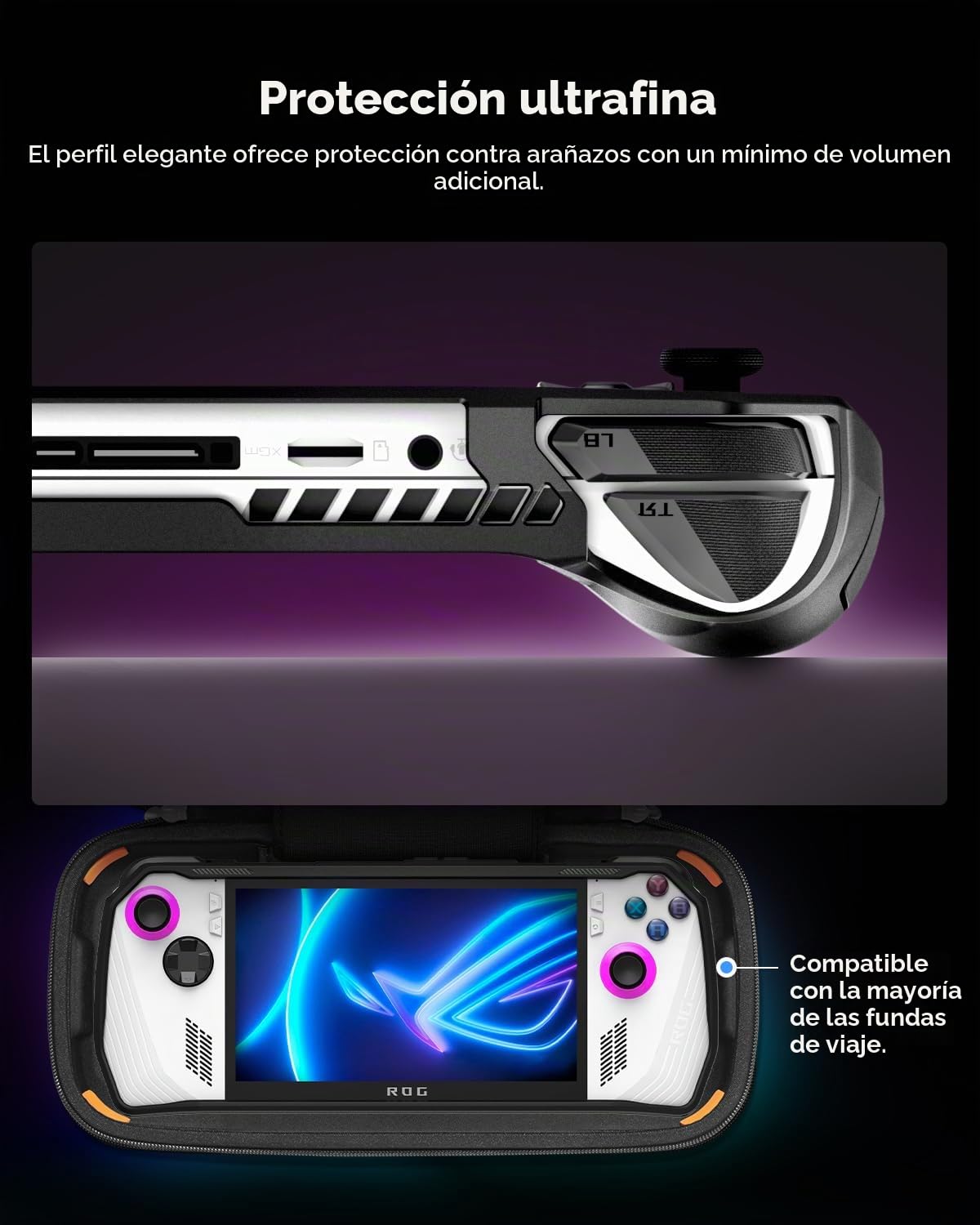 Spigen Funda Rugged Armor Compatible con ASUS Rog Ally 2023 RC71L - Negro