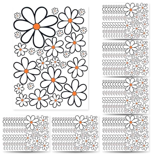 KEQAR 54 pezzi adesivo per auto, adesivo fiore margherita, adesivo per auto moto
