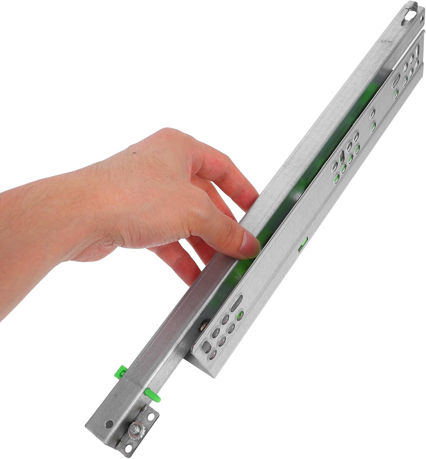 Silent Drawer Rails Replacement Detachable Drawer Slides with Buffering Two-Section Rails for Cabinets and Furniture Easy Installation