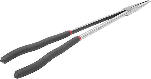 Miniatura 7 de Alicates de punta extra, alicates de punta de aguja de 16 pulgadas con asa, alicates extendidos rectos con mandíbula cónica para trabajar en