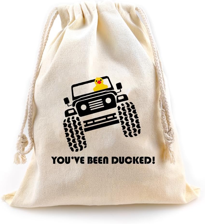 LANBAIHE You've Been Ducked, Duck Duck bag Rubber Duck Drawstring Bag, Reusable Rubber Duck Bag 14.6'' x 11.8'' inches, Great Gift for Any Duck Enthusiast