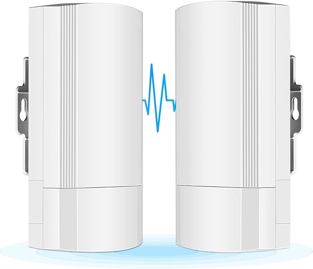 WiFi Bridge Units, UeeVii 5.8G 100Mbps Outdoor Point to Point Wireless CPE 12dBi WiFi Antenna 1.3mi Transmission Distance 802.11 a/n/ac Standard IP65 Waterproof 24V PoE Power,2-Pack (CPE58G)