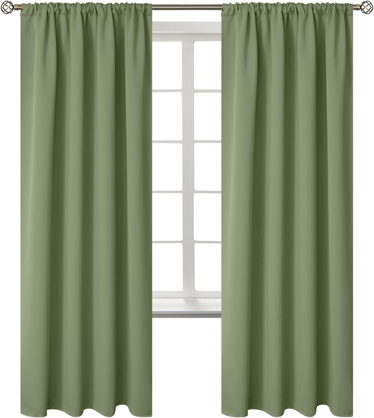 BGment Rod Pocket Blackout Curtains 72 Inches Length for Bedroom Thermal Insulated