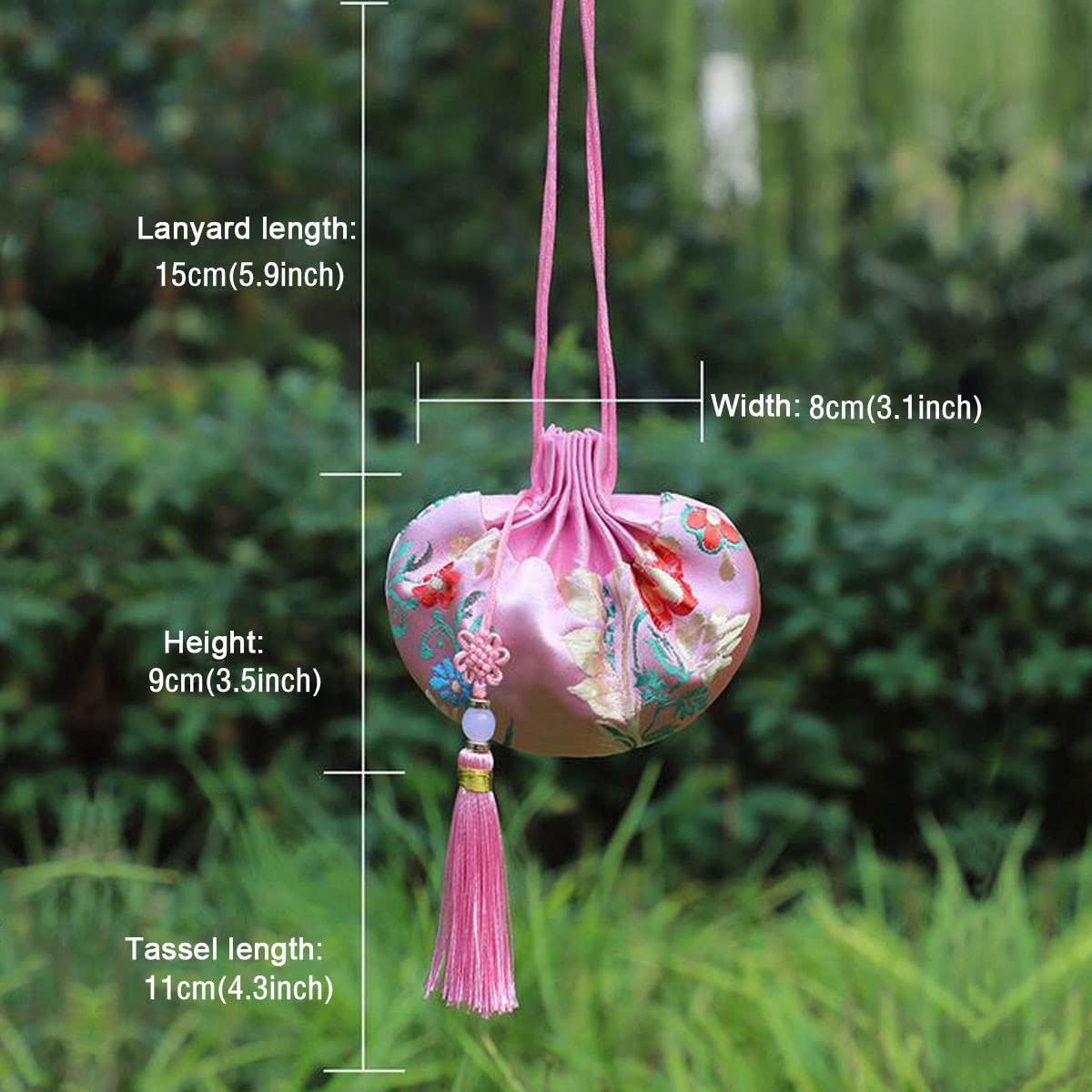 Snadulor 10 Pcs Chinese Sachet Silk Brocade Coin Bags Pouches with Drawstring Jewelry Gift Bag Candy Sachet Bag.