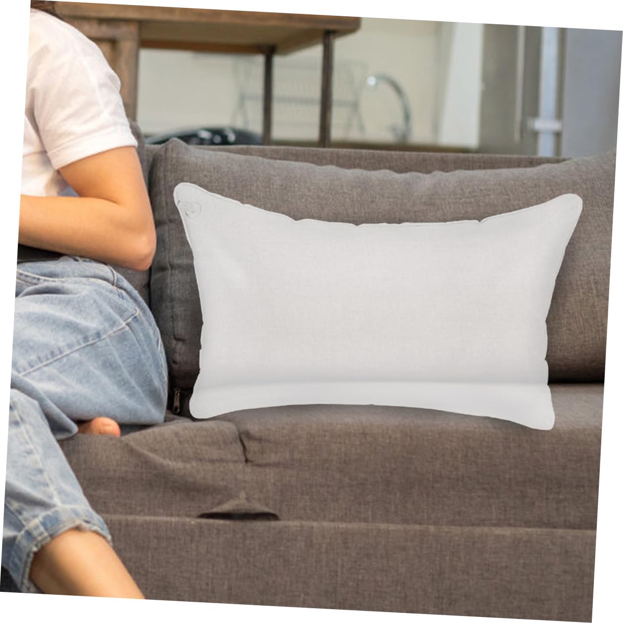 Cuscino da Campeggio Gonfiabile, Imbottitura in PVC Pieghevole e Portatile