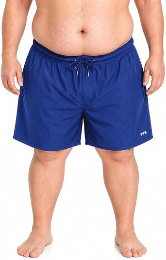 TTZ Mens Big and Tall Swim Trunks 9" Inseam Quick Dry Swim Shorts with Zipper Pockets for Big Men, 2X-6X