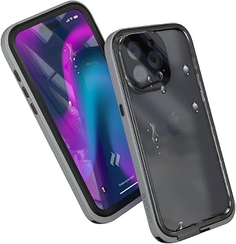 Catalyst Total Protection Case for iPhone 15 Pro Max - 5X More Waterproof iPhone Case, High Response Screen and Face ID, Withstands up to 65% Higher Drops, Grey