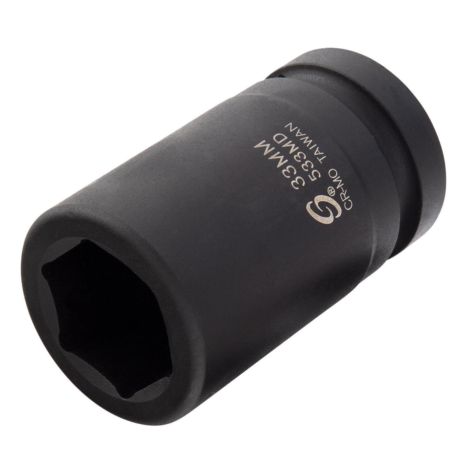 SUNEX TOOLS 533MD, 1 Inch Drive, 33mm Deep Impact Socket, Cr-Mo
