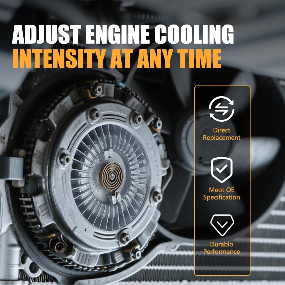 Engine Cooling Fan Clutch and Radiator Fan Drive FIT 1995-2004 Toyota Tacoma Tundra T100 4Runner 3.4L V6 5VZ-FE, Thermal Viscous Fan Drive Replaces FCT-013 16210-62011 0892104950, 1 Pack